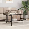 Image de vidaXL Table basse avec dessus en verre noir 98,5x50x45 cm acier