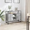 Image de vidaXL Buffet avec dessus en verre sonoma gris bois d'ingÃ©nierie