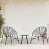 Image de Vidaxl Lot De 3 Chaise De Jardin Noir Et Gris Clair RÃ©sine TressÃ©e