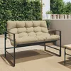 Image de Vidaxl Banc De Jardin Avec Coussin Taupe 113 Cm Acier