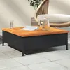 Image de Vidaxl Table De Jardin Noir 70x70x25 Cm RÃ©sine TressÃ©e Et Bois Acacia