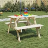 Image de Vidaxl Table De Pique-Nique Pour 4 Enfants Avec Trou De Parasol Sapin