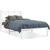 Image de vidaXL Cadre de lit mÃ©tal sans matelas et tÃªte de lit blanc 107x203 cm