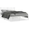 Image de vidaXL Cadre de lit mÃ©tal sans matelas et tÃªte de lit blanc 135x190 cm
