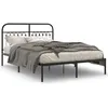 Image de vidaXL Cadre de lit mÃ©tal sans matelas avec tÃªte de lit noir 135x190cm