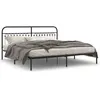 Image de vidaXL Cadre de lit mÃ©tal sans matelas avec tÃªte de lit noir 193x203cm