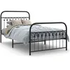 Image de vidaXL Cadre de lit mÃ©tal sans matelas avec pied de lit noir 100x190cm
