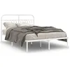 Image de vidaXL Cadre de lit mÃ©tal sans matelas et tÃªte de lit blanc 135x190 cm