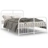 Image de vidaXL Cadre de lit mÃ©tal sans matelas et pied de lit blanc 137x190 cm