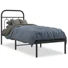 Image de vidaXL Cadre de lit mÃ©tal sans matelas avec tÃªte de lit noir 75x190 cm