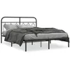 Image de vidaXL Cadre de lit mÃ©tal sans matelas avec tÃªte de lit noir 135x190cm