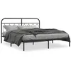 Image de vidaXL Cadre de lit mÃ©tal sans matelas avec tÃªte de lit noir 183x213cm