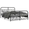 Image de vidaXL Cadre de lit mÃ©tal sans matelas avec pied de lit noir 135x190cm