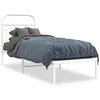Image de vidaXL Cadre de lit mÃ©tal sans matelas avec tÃªte de lit blanc 75x190cm
