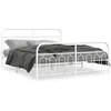 Image de vidaXL Cadre de lit mÃ©tal sans matelas et pied de lit blanc 183x213 cm