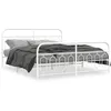 Image de vidaXL Cadre de lit mÃ©tal sans matelas et pied de lit blanc 193x203 cm