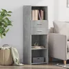 Image de vidaXL Buffet haut gris bÃ©ton 40x42,5x124 cm bois d'ingÃ©nierie