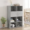 Image de vidaXL Buffet haut gris bÃ©ton 80x42,5x124 cm bois d'ingÃ©nierie