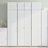 Image de vidaXL Buffet haut blanc 70x42,5x185 cm bois d'ingÃ©nierie
