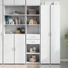 Image de vidaXL Buffet haut blanc 45x42,5x185 cm bois d'ingÃ©nierie