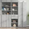 Image de vidaXL Buffet haut gris bÃ©ton 50x42,5x185 cm bois d'ingÃ©nierie