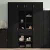 Image de vidaXL Buffet haut noir 70x42,5x185 cm bois d'ingÃ©nierie