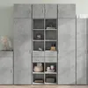Image de vidaXL Buffet haut gris bÃ©ton 70x42,5x185 cm bois d'ingÃ©nierie