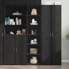 Image de vidaXL Buffet haut noir 45x41x185 cm bois d'ingÃ©nierie