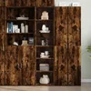 Image de vidaXL Buffet haut chÃªne fumÃ© 45x41x185 cm bois d'ingÃ©nierie