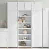 Image de Vidaxl Buffet Haut Blanc 70x41x185 Cm Bois D'ingÃ©nierie
