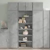 Image de vidaXL Buffet haut gris bÃ©ton 70x41x185 cm bois d'ingÃ©nierie