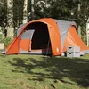 Image de Vidaxl Tente Familiale Ã DÃ´me 6 Personnes Gris Et Orange ImpermÃ©able