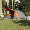Image de Vidaxl Tente Familiale Tunnel 8 Personnes Gris Et Orange ImpermÃ©able
