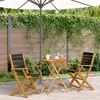 Image de Vidaxl Ensemble De Bistro 3 Pcs Noir PolypropylÃ¨ne Et Bois Massif