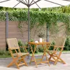 Image de Vidaxl Ensemble De Bistro 3 Pcs Beige RÃ©sine TressÃ©e Et Bois Massif