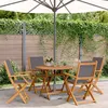 Image de Vidaxl Ensemble Ã Manger De Jardin 5 Pcs Anthracite Tissu Bois Massif