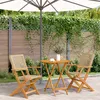 Image de Vidaxl Ensemble De Bistro 3 Pcs Beige RÃ©sine TressÃ©e Et Bois Massif