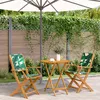 Image de Vidaxl Ensemble De Bistro 3 Pcs Motif De Feuilles Tissu Et Bois Massif