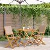 Image de Vidaxl Ensemble De Bistro 3 Pcs Taupe Tissu Et Bois Massif