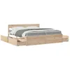 Image de vidaXL Lit avec tiroirs et matelas 200x200 cm bois massif de pin