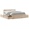 Image de vidaXL Lit avec tiroirs et matelas 140x200 cm bois massif de pin