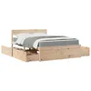 Image de vidaXL Lit avec tiroirs et matelas 140x190 cm bois massif de pin