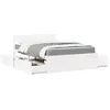 Image de vidaXL Lit avec tiroirs et matelas blanc 140x190 cm bois massif de pin