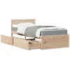 Image de vidaXL Lit avec tiroirs et matelas 90x190 cm bois massif de pin