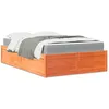 Image de vidaXL Lit avec matelas cire marron 120x190 cm bois massif de pin