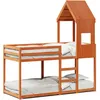 Image de vidaXL Lit superposÃ© avec toit cire marron 90x190cm bois massif de pin