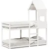 Image de vidaXL Lit superposÃ© avec toit blanc 90x190 cm bois massif de pin