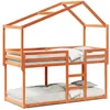Image de vidaXL Lit superposÃ© avec toit cire marron 90x200cm bois de pin massif