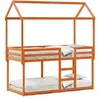 Image de vidaXL Lit superposÃ© avec toit cire marron 90x190cm bois massif de pin