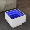 Image de vidaXL Table d'appoint avec LED blanc 40x40x30 cm bois d'ingÃ©nierie